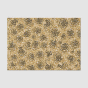 Succulent Gold Glitter Elegant Metallic Design Tissue Paper