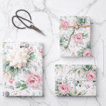 Succulent Gold Greenery and Pink Flowers Elegant Wrapping Paper Sheets<br><div class="desc">Succulents greenery,  pink flowers and gold eucalyptus leaves pattern elegant wrapping papers</div>