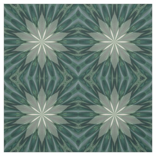 Succulent Green And Forest Flora Kaleidoscope Fabric