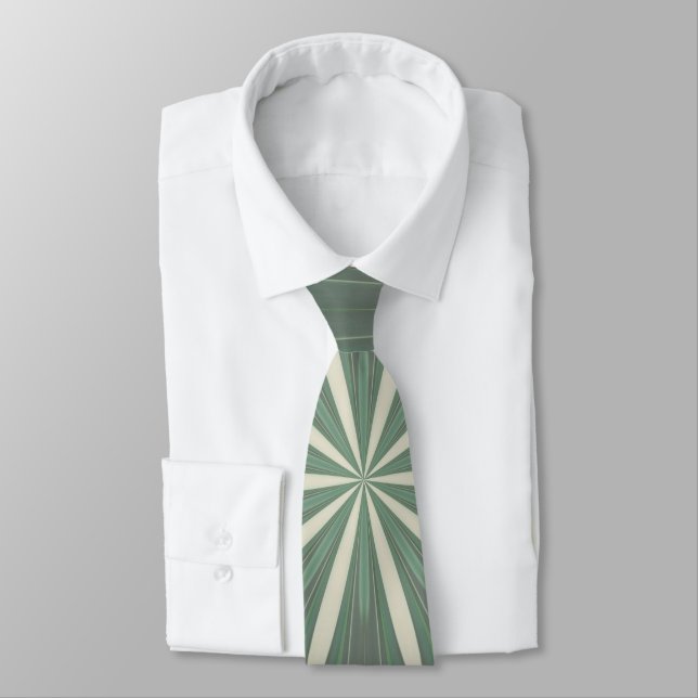 Succulent Green And Forest Flora Kaleidoscope Neck Tie (Tied)
