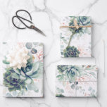 Succulent Greenery and Rose Gold Eucalyptus Leaves Wrapping Paper Sheets<br><div class="desc">Succulents greenery and pink gold eucalyptus leaves pattern wrapping papers</div>