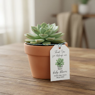 Succulent Greenery Baby Shower Thank You Gift Tags