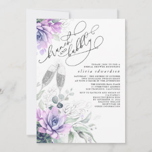 Succulent Greenery Brunch and Bubbly Bridal Shower Invitation