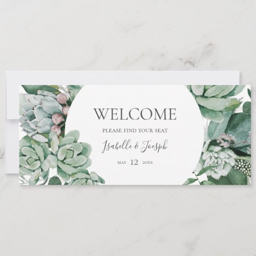 Succulent Greenery  Hanging Seating Chart Header