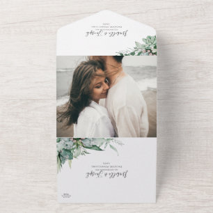 Succulent Greenery Photo Seal and Send All In One Invitation