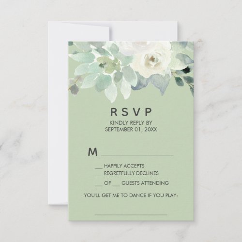 Succulent Greenery Song Request RSVP Card