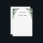Succulent Greenery | Wedding Advice Card<br><div class="desc">This succulent greenery | wedding advice card is perfect for your boho sage green tropical floral wedding. The design features modern watercolor artwork, including light green eucalyptus, delicate fern, and classic succulent varieties, giving the design a simple, elegant secret garden feel, perfect for any spring, summer, fall, or winter wedding!...</div>