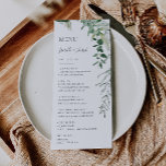 Succulent Greenery | Wedding Dinner Menu<br><div class="desc">This succulent greenery | wedding dinner menu is perfect for your boho sage green tropical floral wedding. The design features modern watercolor artwork, including light green eucalyptus, delicate fern, and classic succulent varieties, giving the design a simple, elegant secret garden feel, perfect for any spring, summer, fall, or winter wedding!...</div>