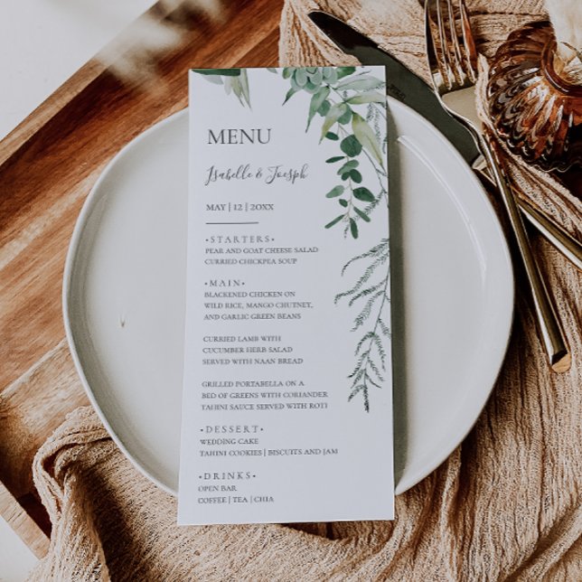 Succulent Greenery | Wedding Dinner Menu (Creator Uploaded)