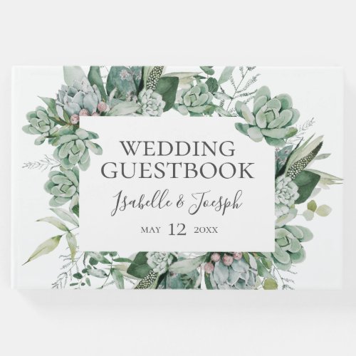 Succulent Greenery  Wedding Guest Book