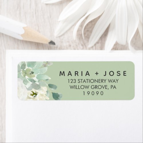 Succulent Greenery Wedding Label