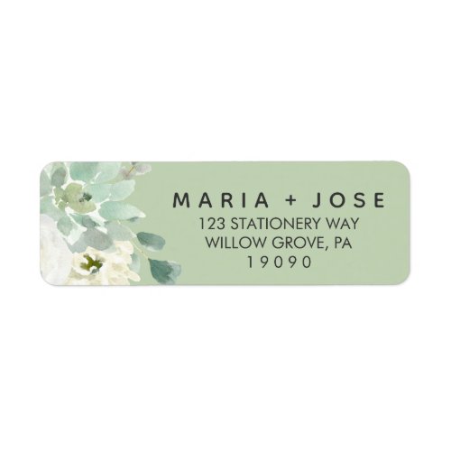 Succulent Greenery Wedding Label