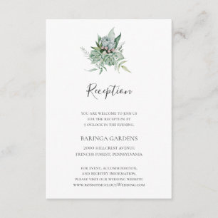 Succulent Greenery Wedding Reception Card