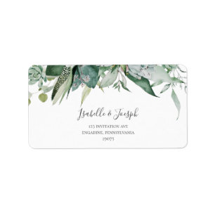 Succulent Greenery Wedding RSVP Address Labels