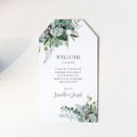 Succulent Greenery | Wedding Welcome Gift Tags<br><div class="desc">This succulent greenery | wedding welcome gift tags is perfect for your boho sage green tropical floral wedding. The design features modern watercolor artwork, including light green eucalyptus, delicate fern, and classic succulent varieties, giving the design a simple, elegant secret garden feel, perfect for any spring, summer, fall, or winter...</div>
