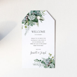 Succulent Greenery Wedding Welcome Gift Tags