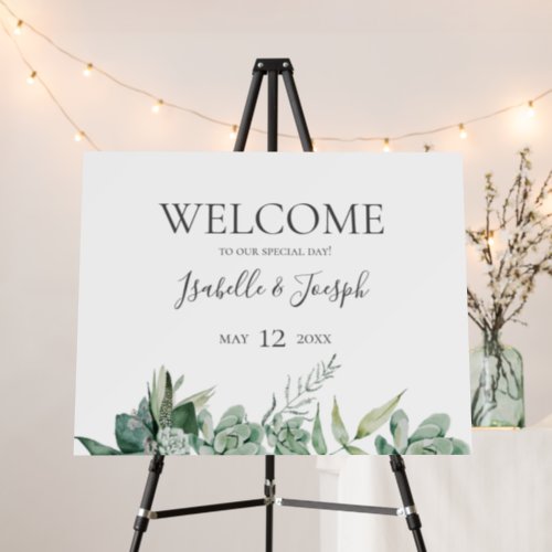 Succulent Greenery  Welcome  Foam Board