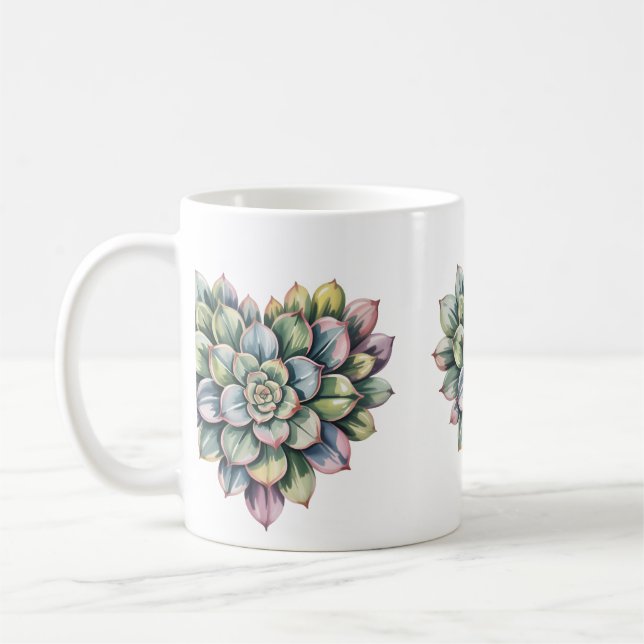  succulent heart shape Classic Mug, 11 oz Coffee Mug (Left)