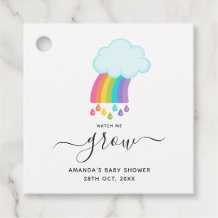Succulent Heaven Watch Me Grow Baby Shower Favor Tags