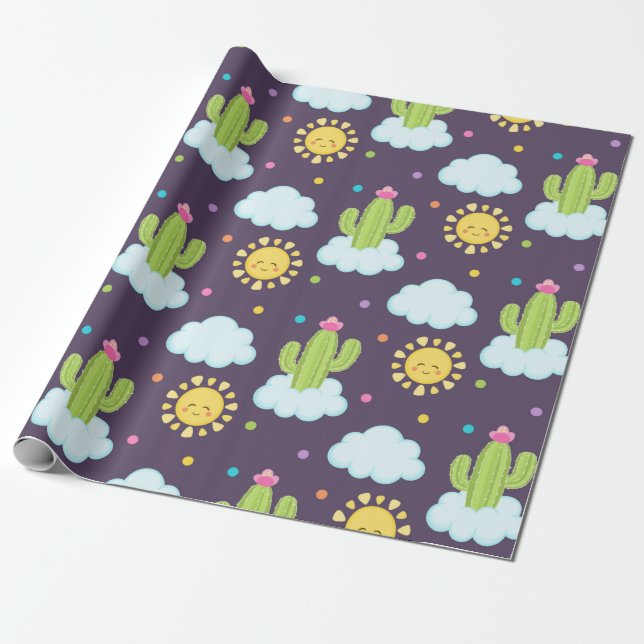 Succulent Heaven Wrapping Paper (Unrolled)