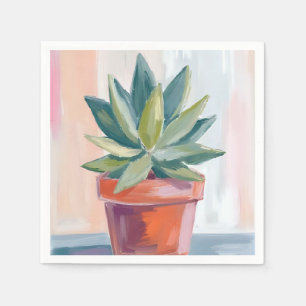Succulent Houseplant Watercolor Botanical Napkins