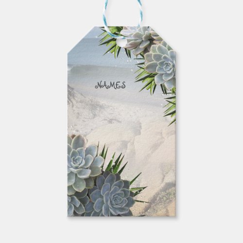 Succulent Hues of Pale Blues  Gift Tags