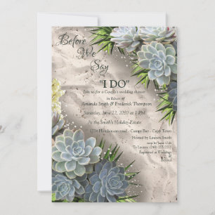 Succulent Hues of pale blues& green tubular leaves Invitation