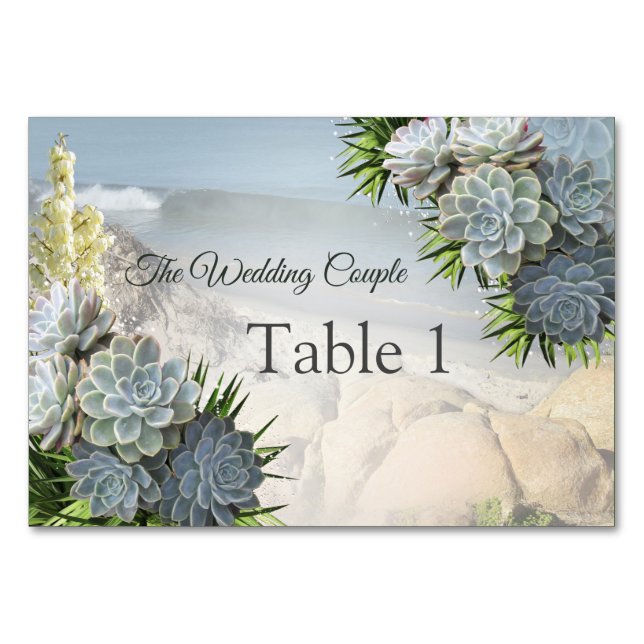 Succulent Hues of Pale BluesTable cards (Front)