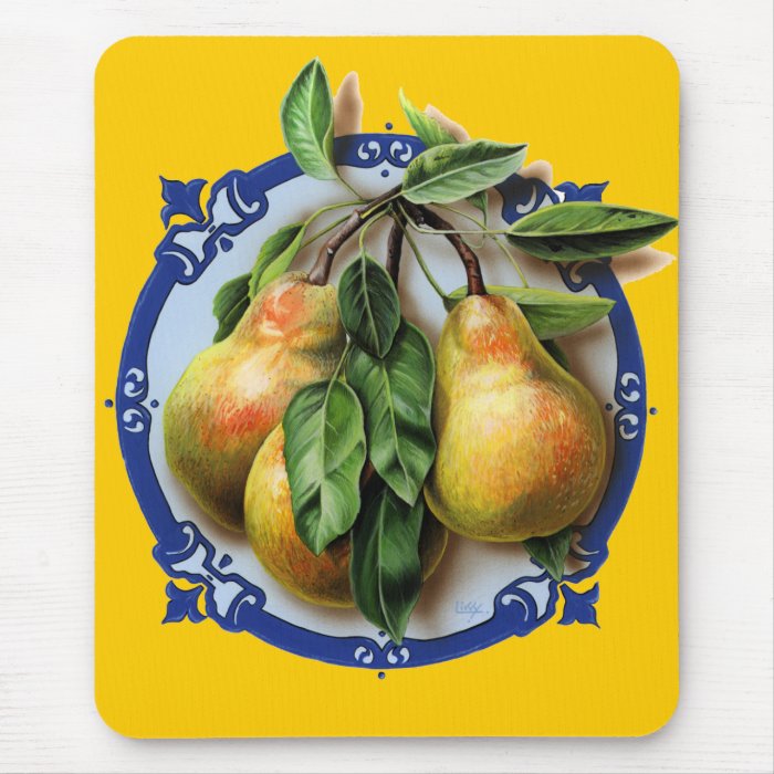 Succulent, juicy pears. A delicious mouse mat. Mousepads