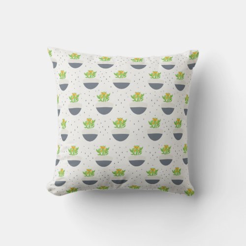 Succulent Kalanchoe Plant Mom Pattern Throw Pillow