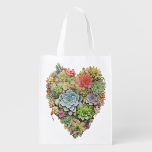 Succulent Love Grocery Bag