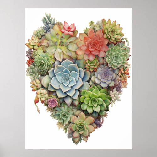 Succulent Love Poster
