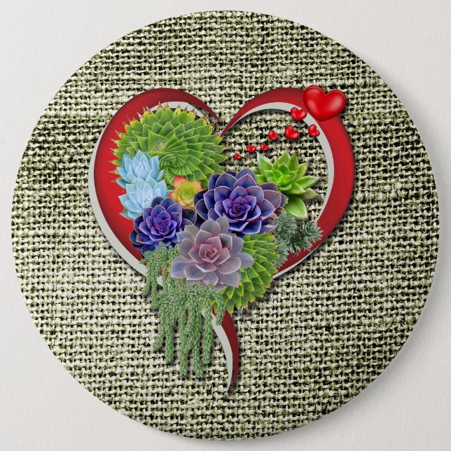 Succulent-lovers garden plant button (Front)