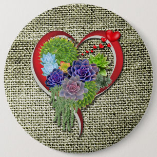 Succulent-lovers garden plant button
