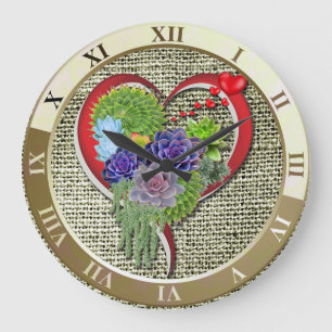 Succulent-lovers garden plant large clock