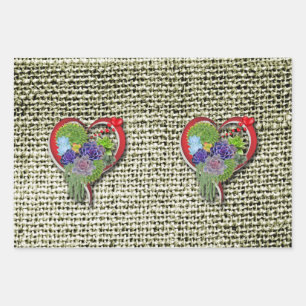 Succulent-lovers garden plants wrapping paper sheets