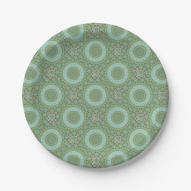 Succulent Mandala Paper Plates (Front)