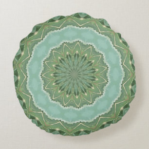 Succulent Mandala Round Pillow