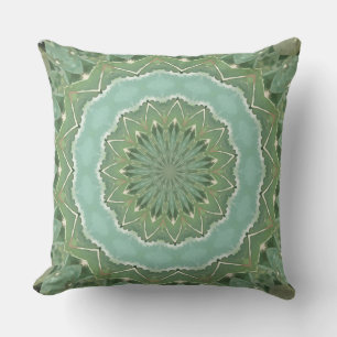 Succulent Mandala Throw Pillow