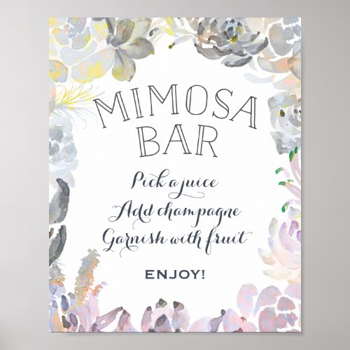 Succulent Mimosa Bar Sign