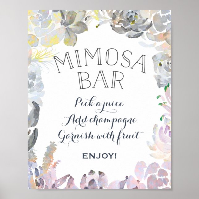 Succulent Mimosa Bar Sign (Front)