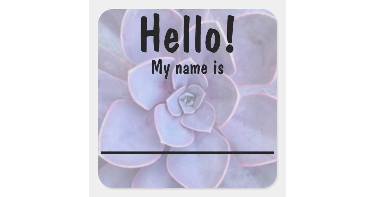 Succulent Name tag Stickers | Zazzle