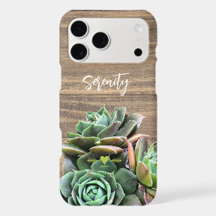 Succulent Personalized Barn Wood  iPhone 17 Pro Max Case