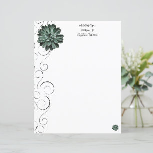 Succulent Personalized Paper Sheet