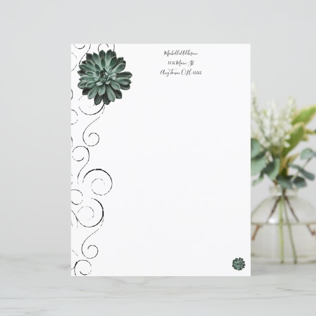 Succulent Personalized Paper Sheet (Standing Front)
