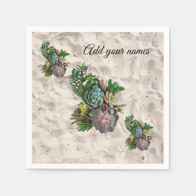 Succulent  photos napkins (Front)