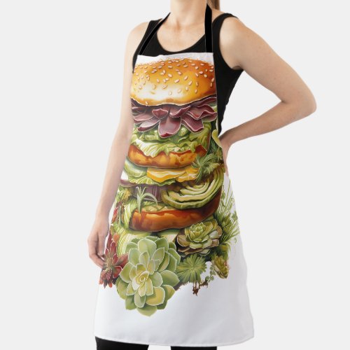 Succulent Plant Based Vegan Burger Apron