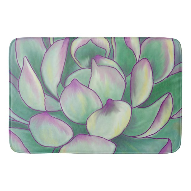 Succulent plant bathroom mat (Front)