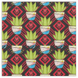 Succulent Plant Heart Geometric Pattern Fabric
