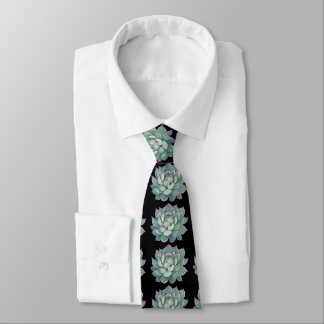 Succulent plant neck tie